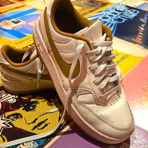 Nike White and Gold Athletic Shoes